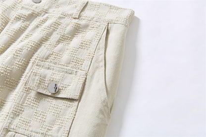 DAXUEN Textured cargo shorts with pockets and a unique pattern