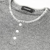 DAXUEN Men's short-sleeved Henley top with contrast stitching