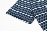 DAXUEN Navy and light blue striped polo shirt
