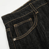 DAXUEN High-waisted wide-leg denim jeans with metal clasps