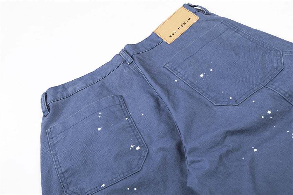 DAXUEN Wide leg utility pants with paint splatter effect
