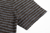 DAXUEN Boxy striped short-sleeve T-shirt with raw edges