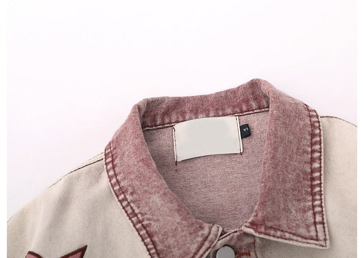 Y2k Star Embroidery Denim Jacket