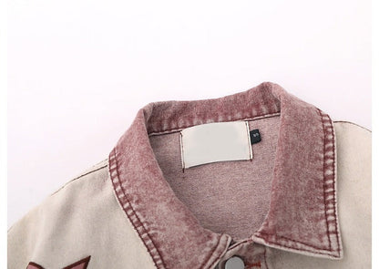 Y2k Star Embroidery Denim Jacket