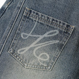 DAXUEN Loose-fitting wide-leg denim jeans with embroidered pockets