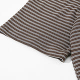 DAXUEN Retro striped mock neck short-sleeve t-shirt