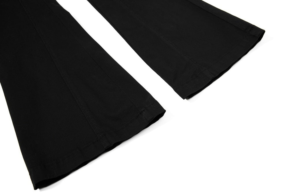 DAXUEN High-waisted black cargo pants with flared legs