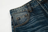 DAXUEN Distressed blue denim wide-leg jeans