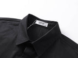 DAXUEN Gothic text button-up shirt in black and white