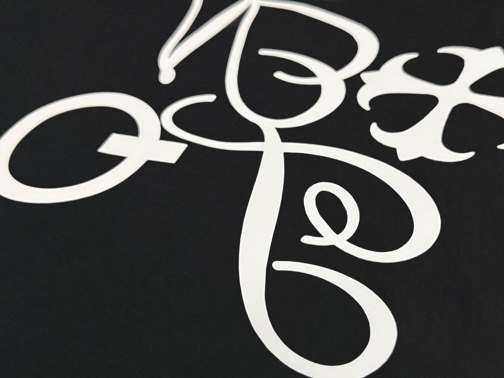 DAXUEN Ornate script graphic short-sleeved T-shirt