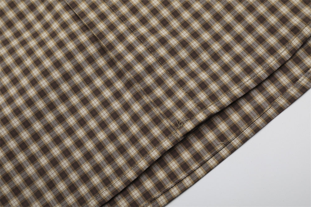 DAXUEN Checked button-up shirt with short sleeves