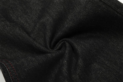 DAXUEN Wide-leg denim trousers with red stitching