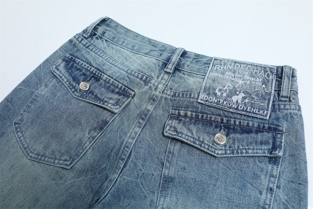 DAXUEN Faded wide-leg denim jeans