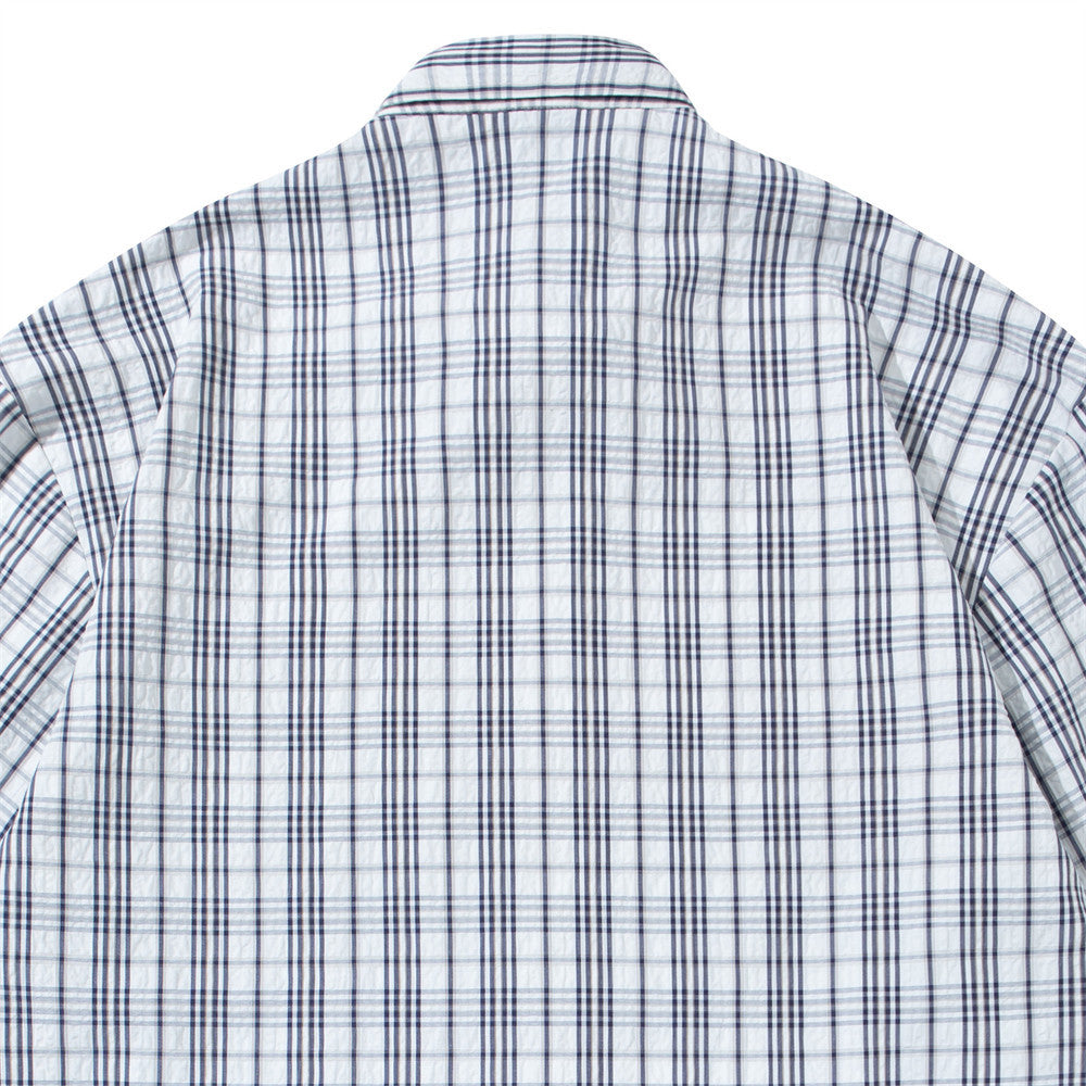 DAXUEN Short-sleeved plaid button-up shirt
