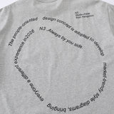 DAXUEN Oversized short-sleeve graphic t-shirt in white and grey