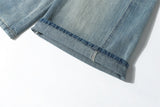 DAXUEN Light wash wide-leg denim culottes