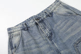 DAXUEN Faded distressed wide-leg denim jeans