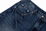 DAXUEN Distressed wide-leg knee-length denim shorts