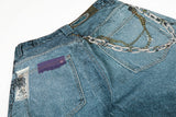 DAXUEN Wide-leg baggy jeans with alien graphic
