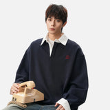 Cozy Comfort Loose Polo Collar Sweatshirt