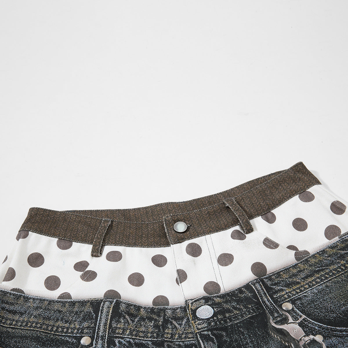DAXUEN Away End Double Waist Denim Shorts