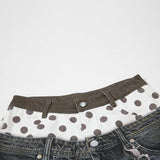 DAXUEN Away End Double Waist Denim Shorts