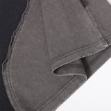 DAXUEN Asymmetrical panel t-shirt in charcoal grey and dark waffle knit