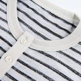 DAXUEN Relaxed-fit striped Henley T-shirt