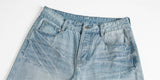 DAXUEN Faded blue wide-leg denim jeans