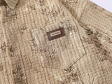 DAXUEN Relaxed bamboo leaf print short-sleeved shirt