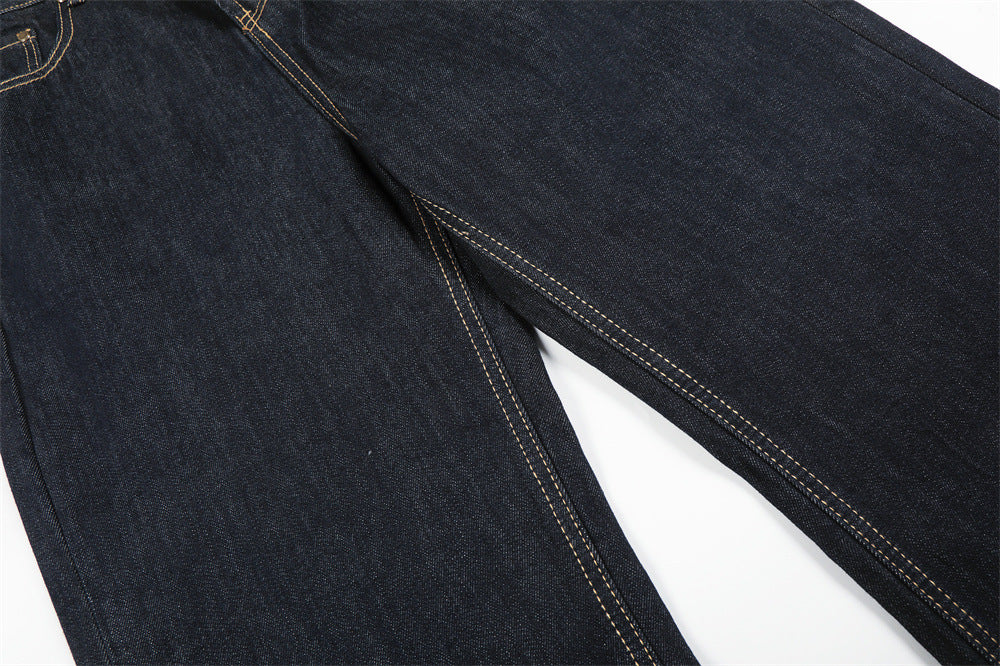DAXUEN Wide-leg denim jeans with unique patches