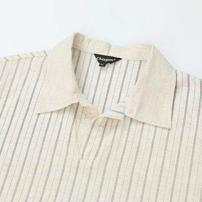 DAXUEN Relaxed-fit short-sleeved polo shirt with stripes