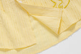 DAXUEN Short-sleeved button-up shirt with dog embroidery