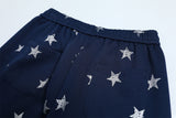 DAXUEN Navy blue wide-leg sweatpants with star and skyline graphics