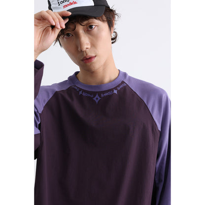 DAXUEN cream long-sleeve embroidered star pattern t-shirt