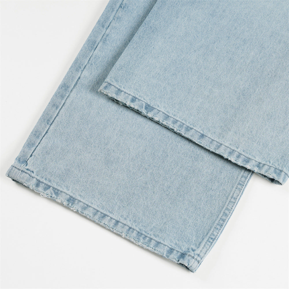 DAXUEN Faded blue wide-leg denim jeans