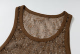 DAXUEN Sheer sleeveless tank top in mesh fabric