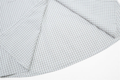 DAXUEN Short-sleeved plaid button-up shirt