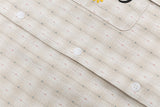 DAXUEN Short-sleeved plaid shirt with cat embroidery