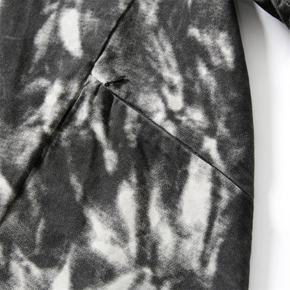 DAXUEN Distressed tie-dye short-sleeved button-up shirt