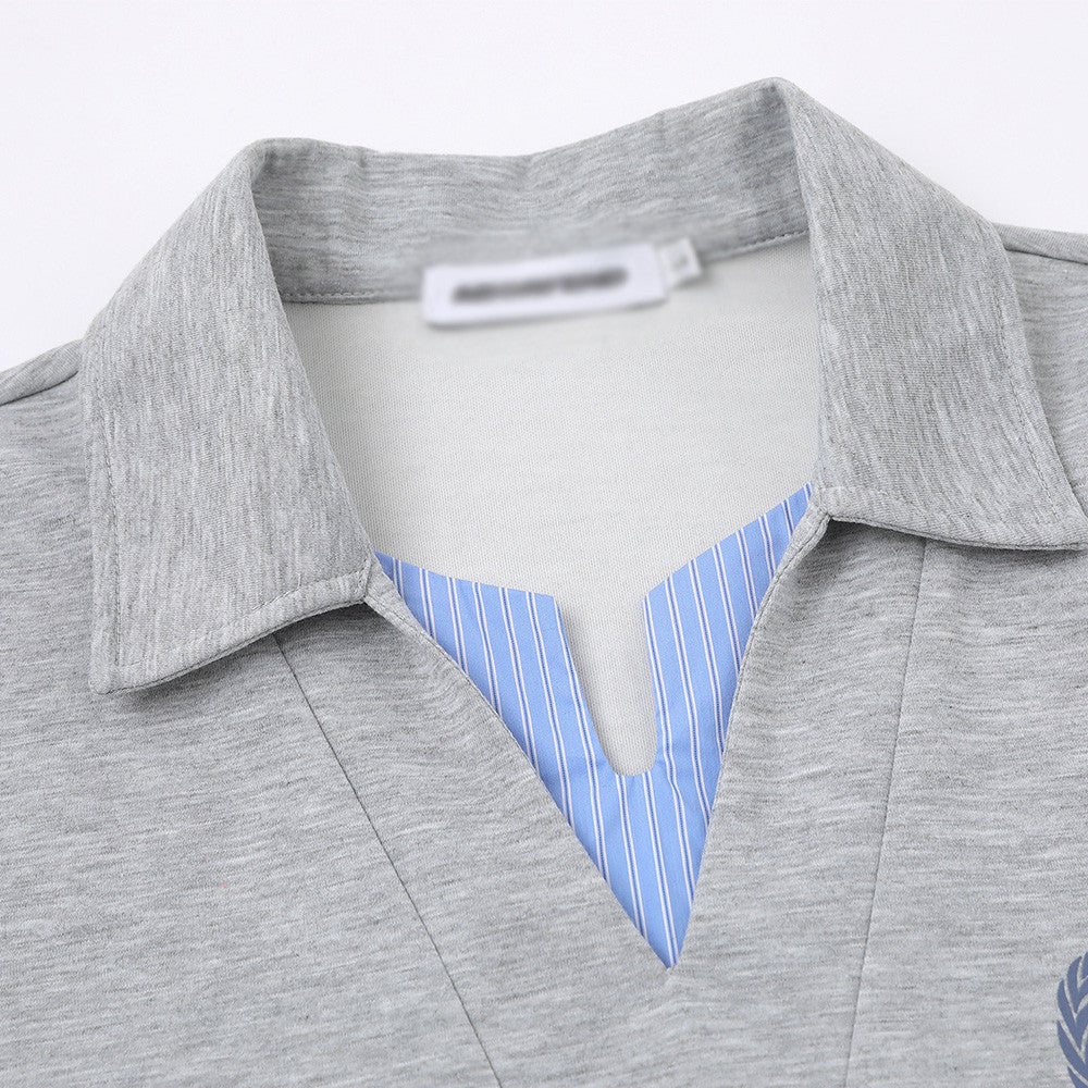 DAXUEN Short-sleeve polo shirt with striped details and embroidery