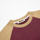 DAXUEN Distressed vintage graphic t-shirt with raglan sleeves