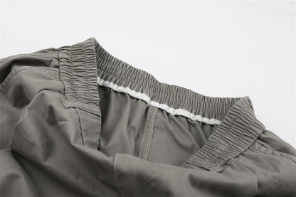 DAXUEN Light grey wide-leg cargo shorts