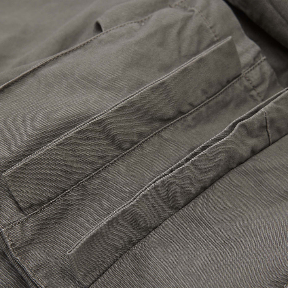 DAXUEN Layered wide-leg cargo shorts in olive-grey