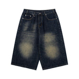 DAXUEN Distressed wide-leg denim shorts