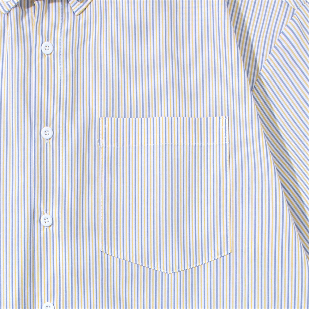 DAXUEN Oversized short-sleeved button-down shirt with stripes