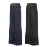 DAXUEN Wide-leg denim jeans with unique patches