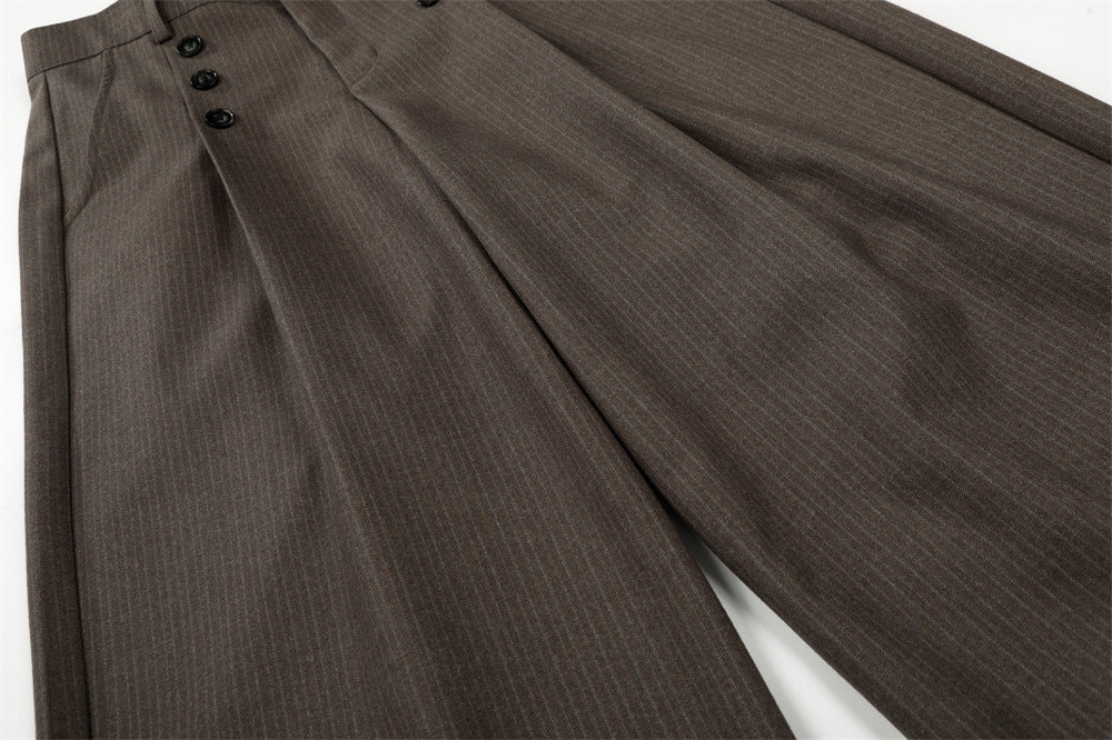 DAXUEN High-waisted wide-leg palazzo pants with pinstripes