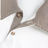 DAXUEN Boxy short-sleeve polo shirt with houndstooth collar