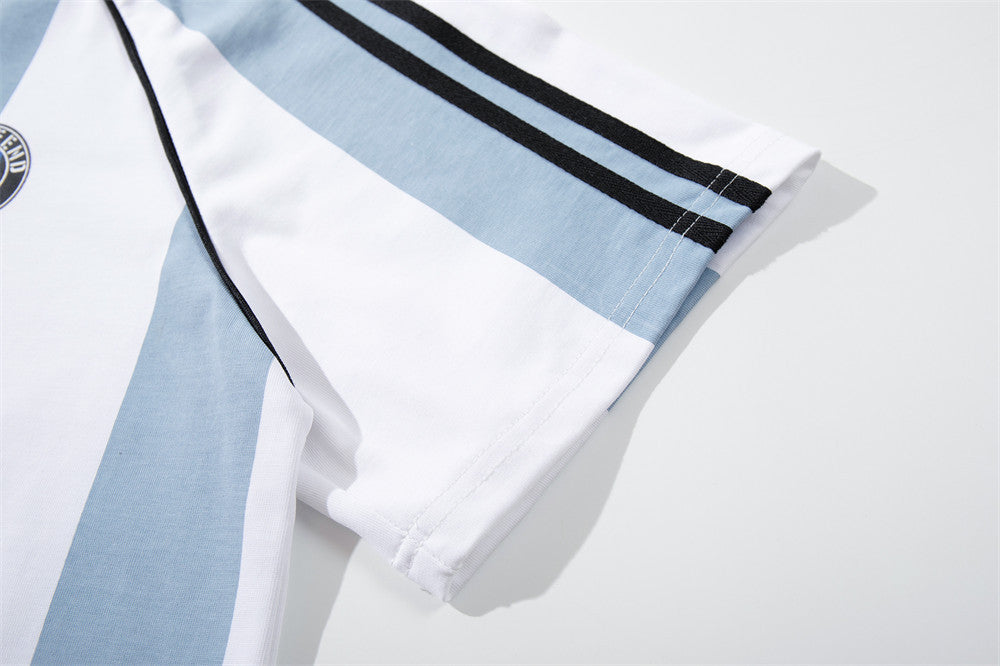 DAXUEN Short-sleeved vertical stripe polo shirt